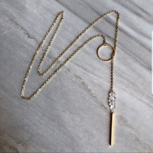 Herkimer Diamond 14k Gold Lariat necklace 💎